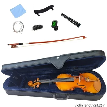 Violino 4/4-1/4 Full Size Painel Spruce Violino Acústico Maple Tiger Padrão Estudante Aprendizagem Cordas Instrumento Violino Co