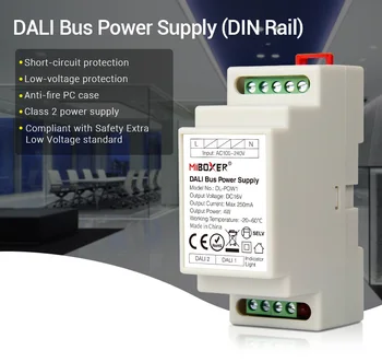 Miboxer DALI DL-X 5IN 1 Контроллер Светодиодной ленты С Диммером Поддерживает Режим вывода RGB/RGBW/RGB + CCT DT8, Совместимый с панелью DALI/DL-POW1