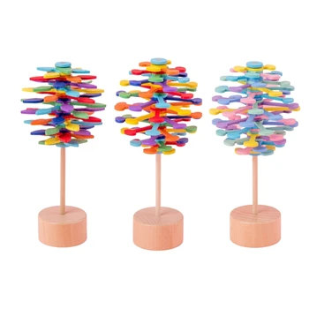 Деревянные спиральные игрушки, Вращающаяся Волшебная палочка, игрушка для снятия стресса для взрослых, Детский подарок-антистресс